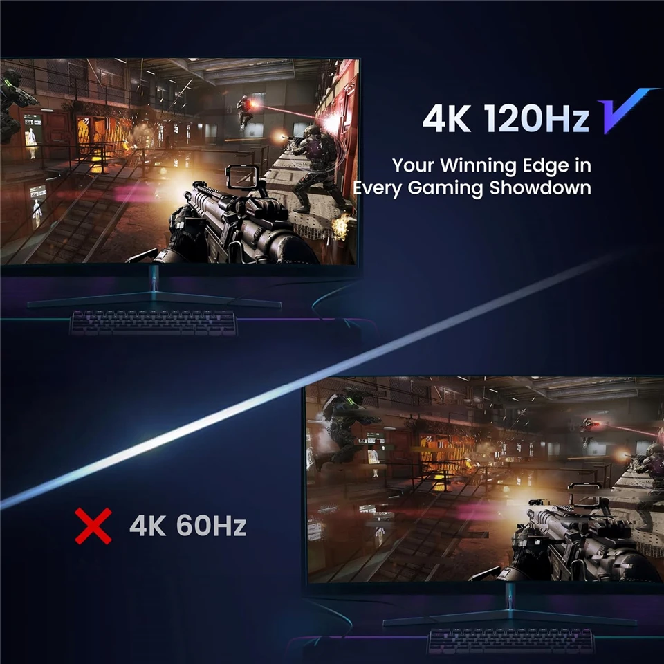 HDMI 2.1 Switcher 8K 60Hz 4K120Hz HDMI-compatible Switch 3 in 1 Out with Remote