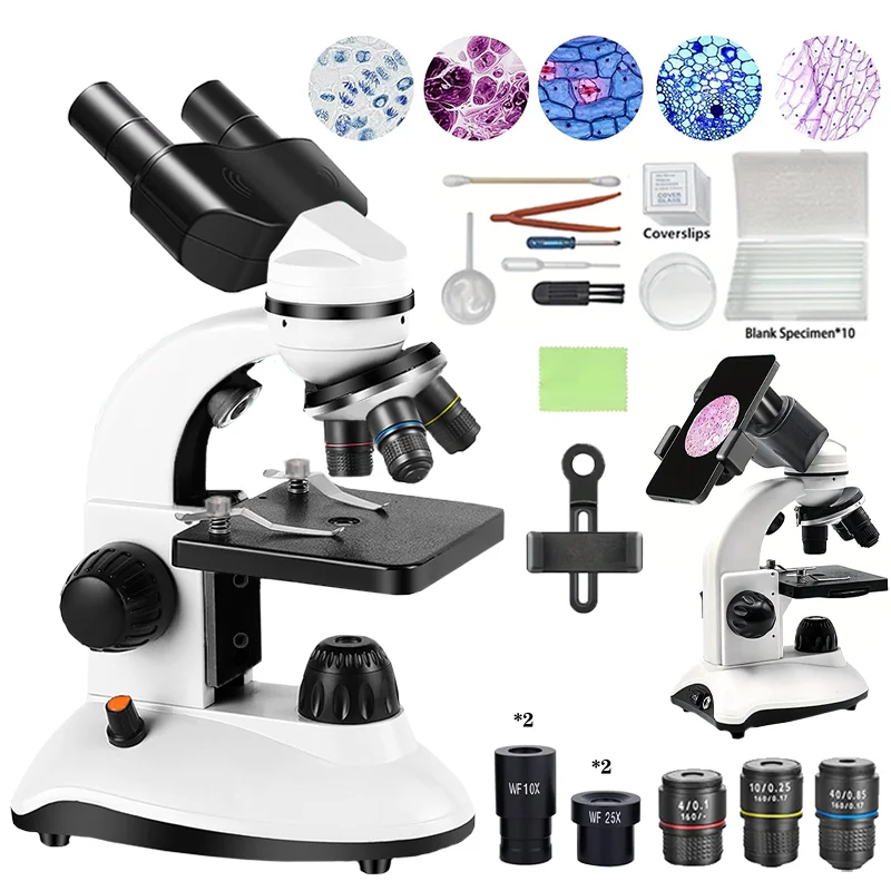 binocular compound microscope 40x 1000x for students
