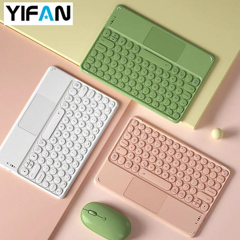 Teclado sem Fio Universal para a Tabuleta Suporte da Almofada do Toque do Teclado de Bluetooth de Rouond Windows Ios