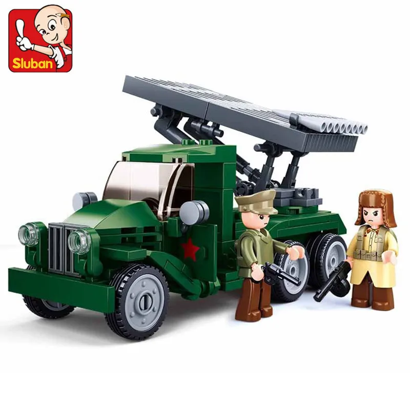 

201PCS WW2 Winter Counterattack Military BM-13 Rocket Artillery Building Blocks Souptoys Educational Toys for Children