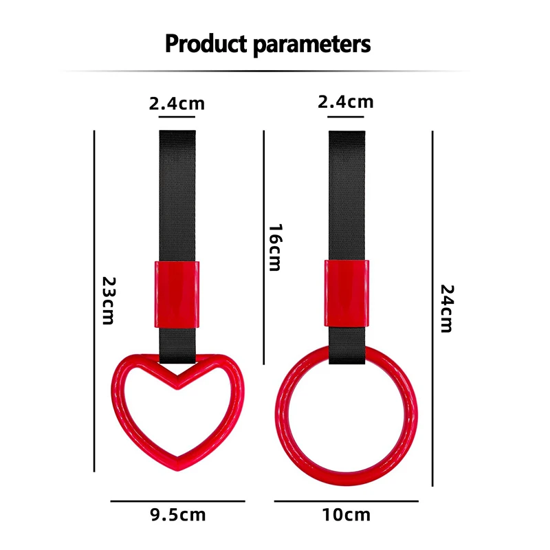 Car Tow Strap Tsurikawa Ring Heart JDM Train Bus Handle Hand Strap Styling Drift Charm Auto Accessories