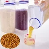 1PC Plastic Dog Cat Food Storage Pail with Measuring Cup – Moisture-Proof Sealed Container Jar for Pet Food Supplies 4
