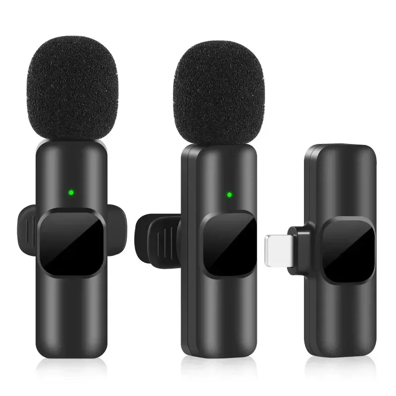 Wireless Lavalier Microphone Audio Video Recording Mini Mic for iPhone Android Mobile Phone K1