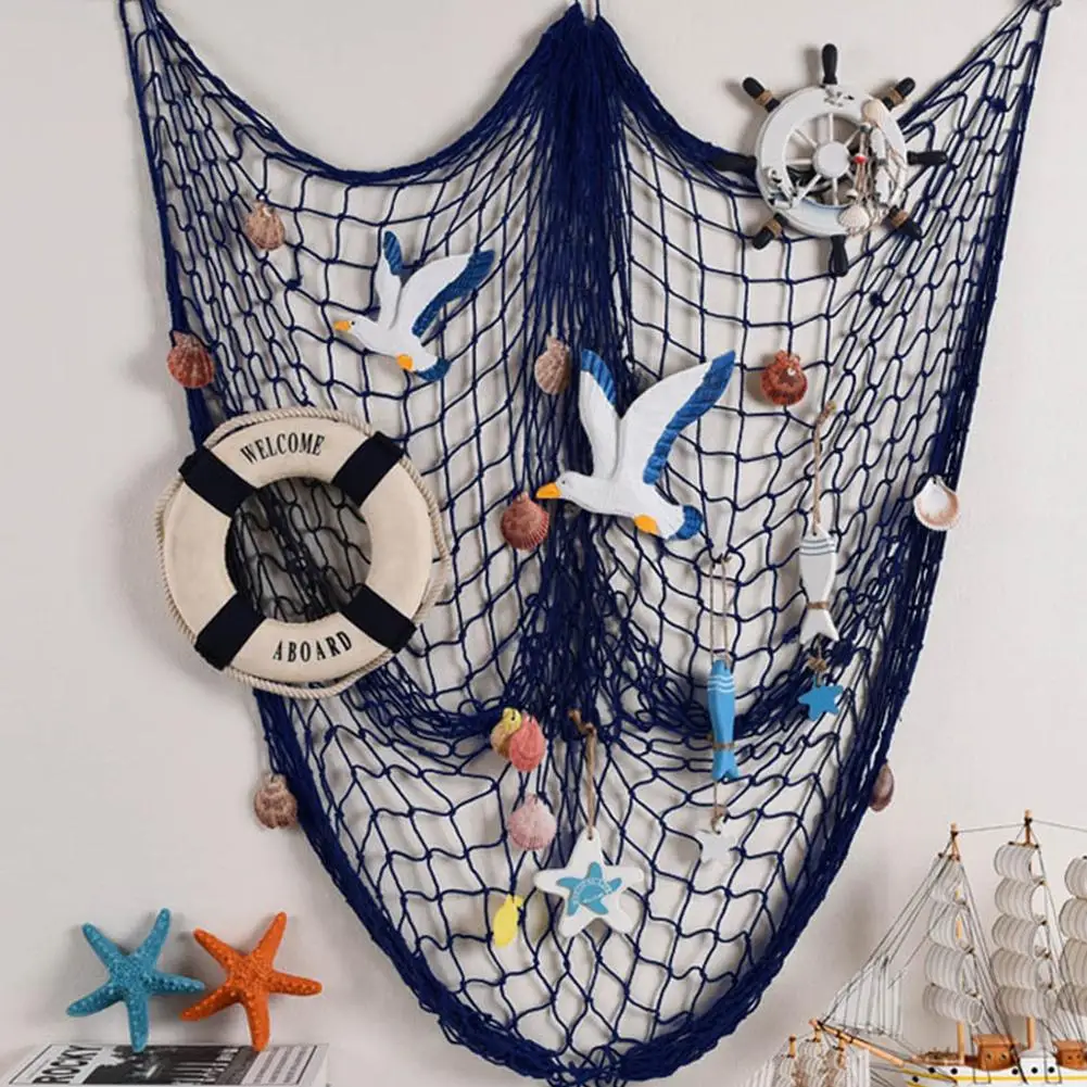 Fishing Net Wall Decoration Mediterranean Decorative Fishing Net For Photography Props Background Wall