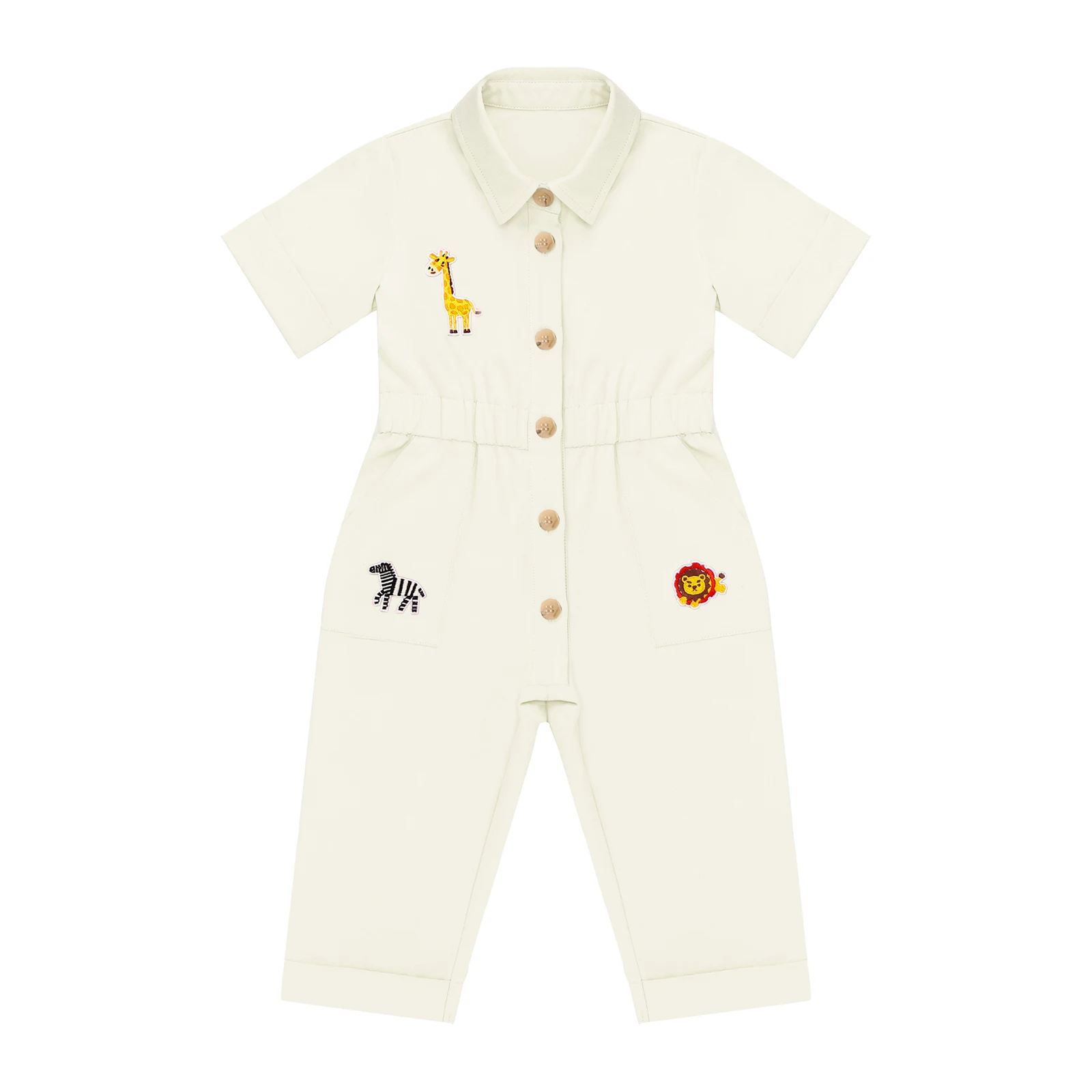 Toddler Baby Girl Boy Birthday Party Cake Smash Bodysuit Zookeeper Suit Cute Animal Embroidery Jumpsuit for Zoo Park Photo Shoot 3