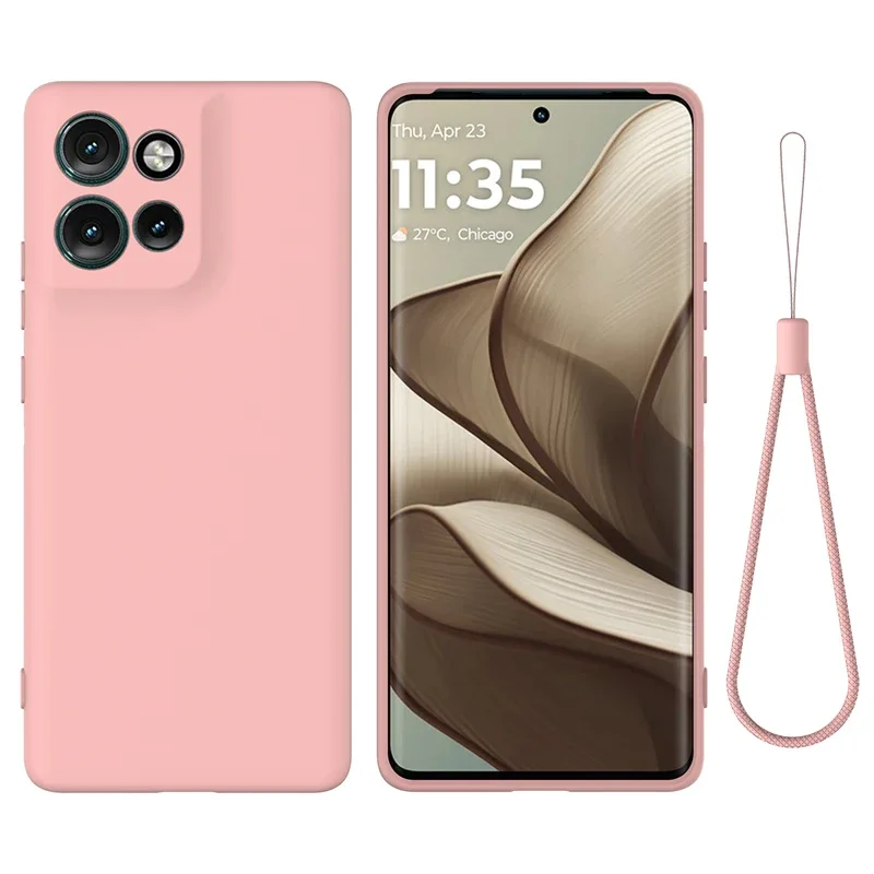 Soft Premium Liquid Silicone Case with Flocking Interior and Strap