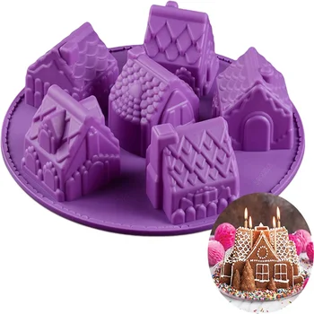 3D Moldes De Silicona Repostería Christmas Silicone Molds Moules Silicone Molde De Silicona Moule Gingerbread House Mold 1