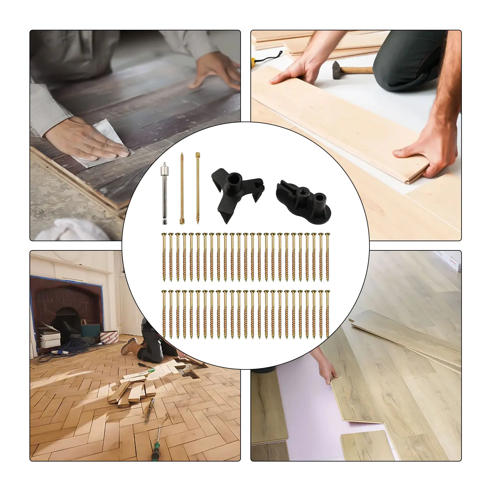 1set Floor Rattle Repair Kit Eliminate Squeaky Noise Specialty Scored Screws 2 Joist Detection Tools For Most Wood Floors Ground