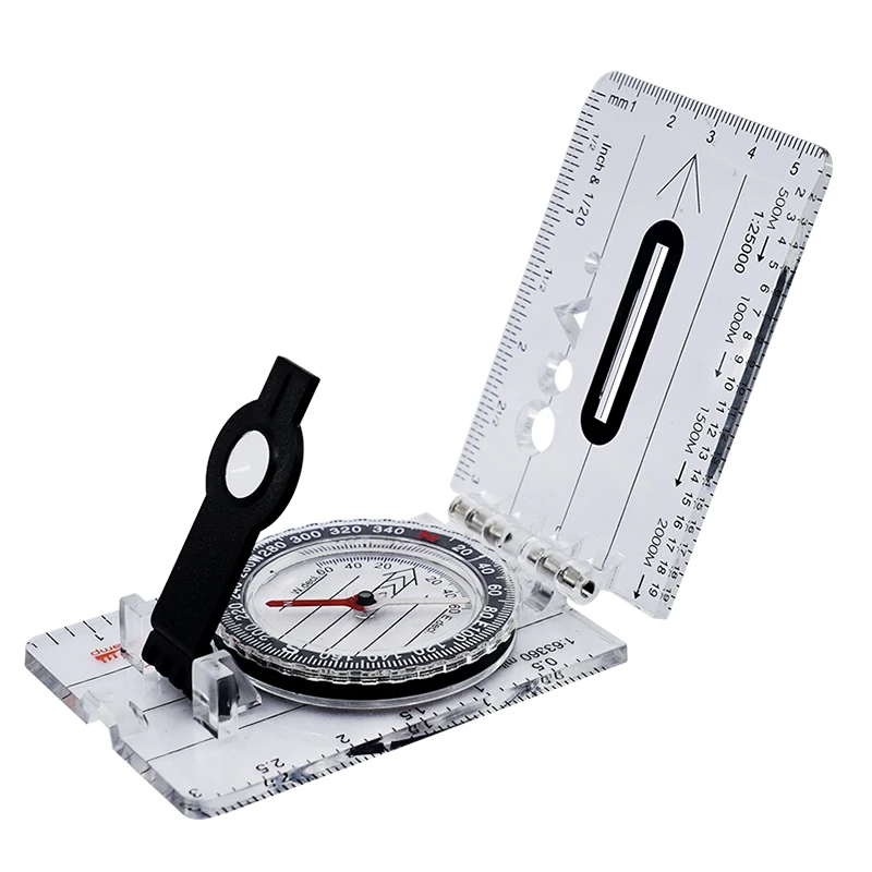 Outdoor Foldable Compass Filling Liquid Dial Transparent HighPrecision