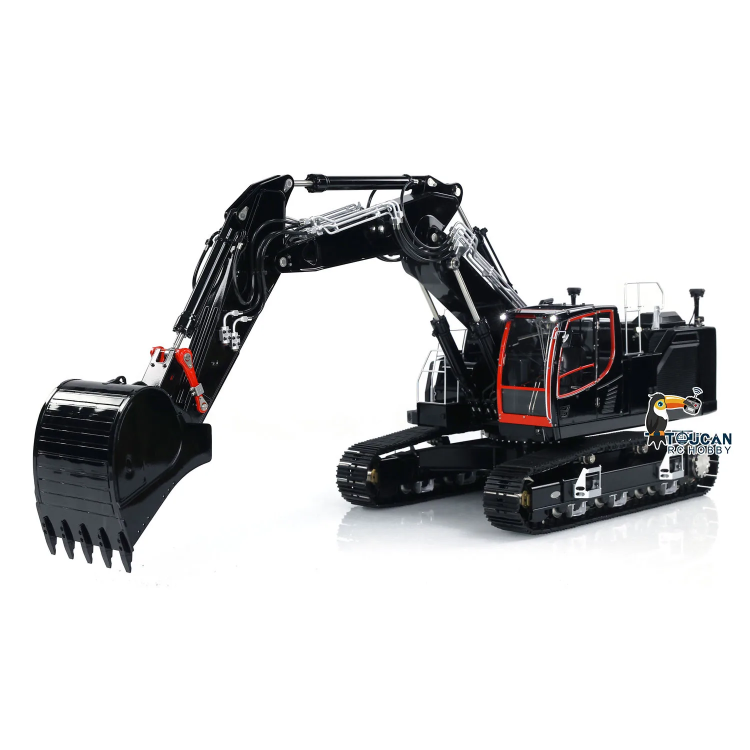 RTR LESU 945 RC Hydraulic Excavator 1/14 Scale PL18EV Lite Remote Control 3-Arm Diggers Metal Heavy Duty Machine with Light Toys 3