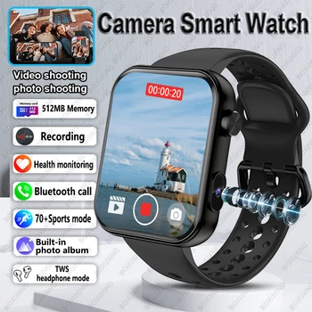 2025 New Camera Smart Watch Men Women Photos Record Video Health Monitor Sports Fitness Waterproof BT Call Recording Smart Watch 1