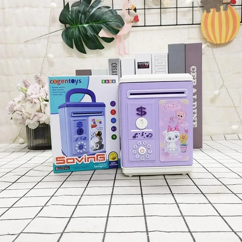 ATM Bank with Electronic Music & Key Lock Kids Interactive Savings Bank Toy Educational Money Management Learning Toy for Kids