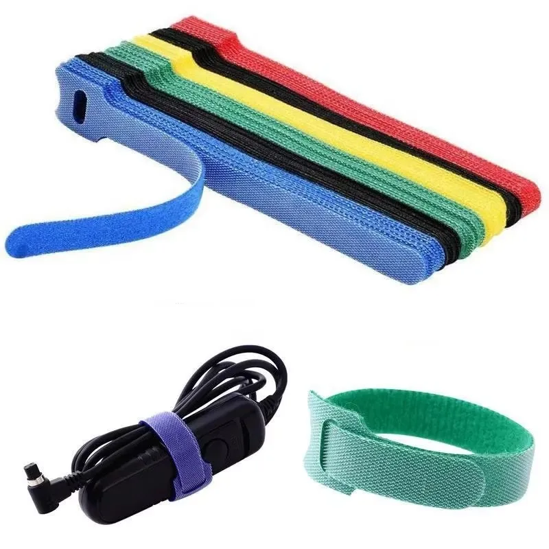 Versatile Reusable Nylon Cable Organizer with Self-Adhesive Straps