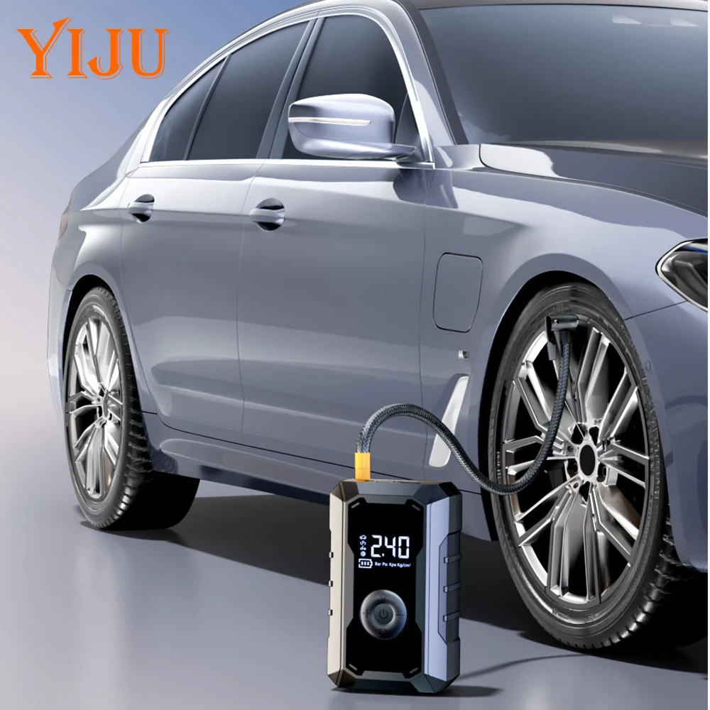 8000mAh portable dual screen digital display air pump 150PSI four modes automatically stop with the storage tank deflating