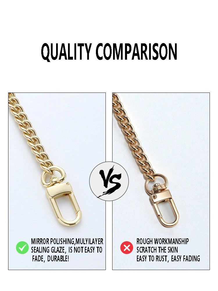 DIY Extension Chains Replacement Strap Accessories Handbag Metal Wallet Chain Shoulder Bag Chain Strap 120cm Without Fading