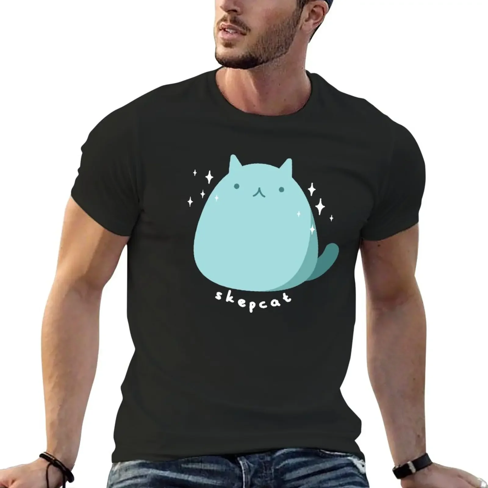 

skeppy cat T-Shirt anime shirts graphic tees T-shirt men