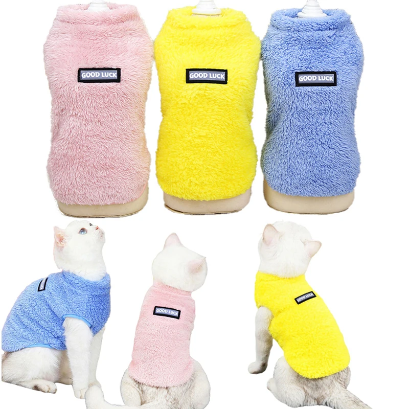 

Winter Kitten Clothes Warm Fleece Coat for Small Medium Cats Puppy Jacket Pet Dogs Vest Hairless Cat Chihuahua Teddy Pug Costume