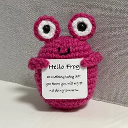 Charming Handmade Crochet Shark Doll with Positive Energy Card - Unique Home Decoration and Gift Ornament (1)