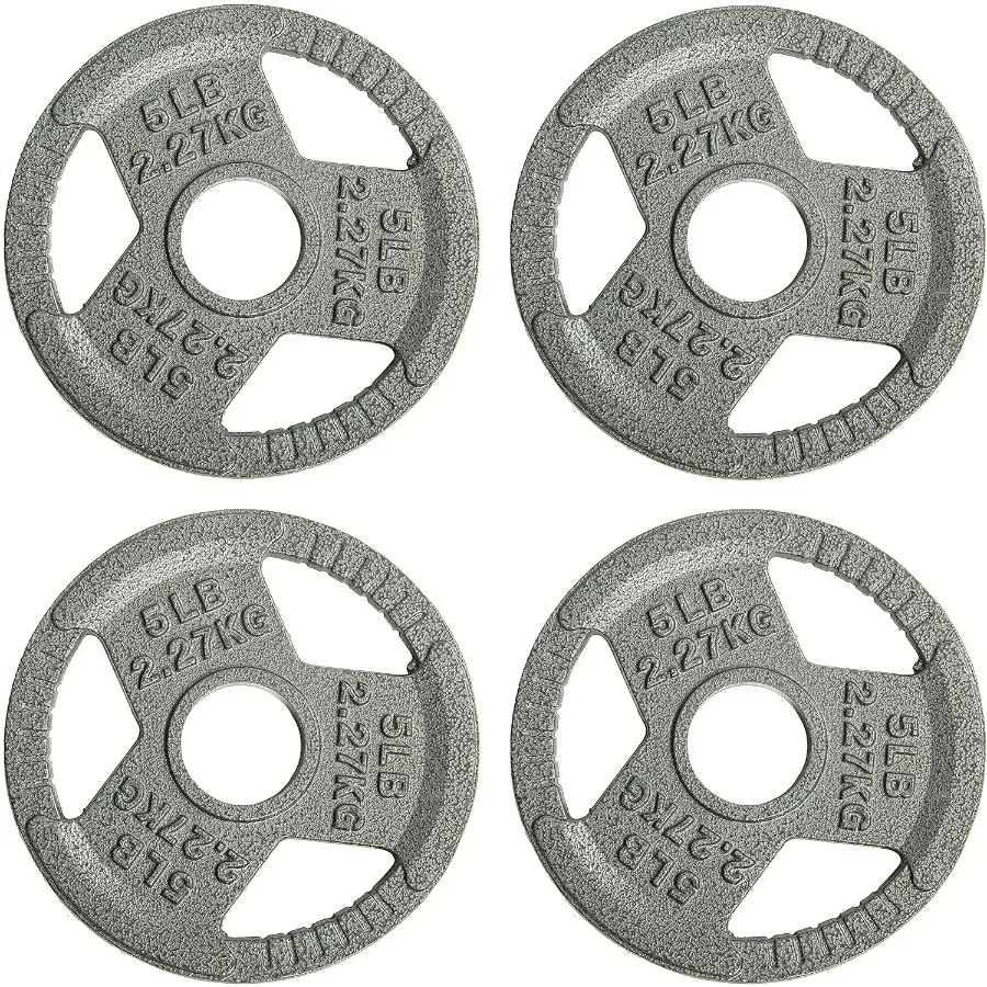 Fitvids Cast Iron 2Inch Weight Plate Sets for Strength Training and Weightlifting Available in 70 LBS or 120 LBS Configurations