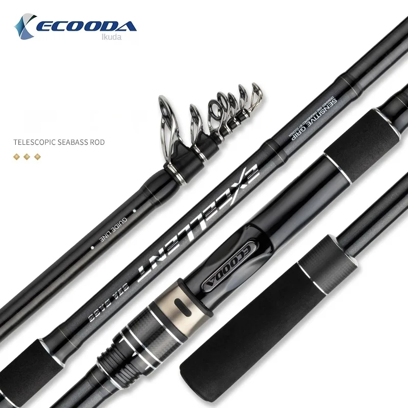 

ECOODA EEXT Telescopic Lure Fishing Rod 3.3m 4.2m Sea Bass Feeder Long Thowing Spinning Fishing Rod Lure Wt 10-50g Line 12-25lb