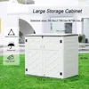 Resin Outdoor Storage Shed, 38 Cu.ft Outdoor Storage Box Waterproof for Garden Tools, Patio Furniture, Trash Cans, Tool Cabinet 6