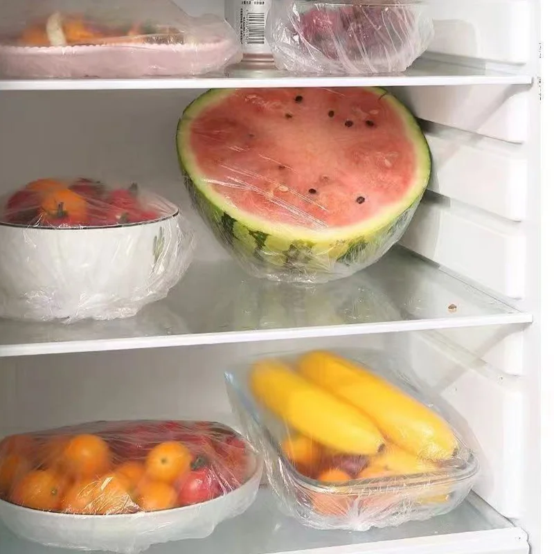 Food grade plastic wrap cover, disposable household plastic wrap cover with elastic mouth bowl cover