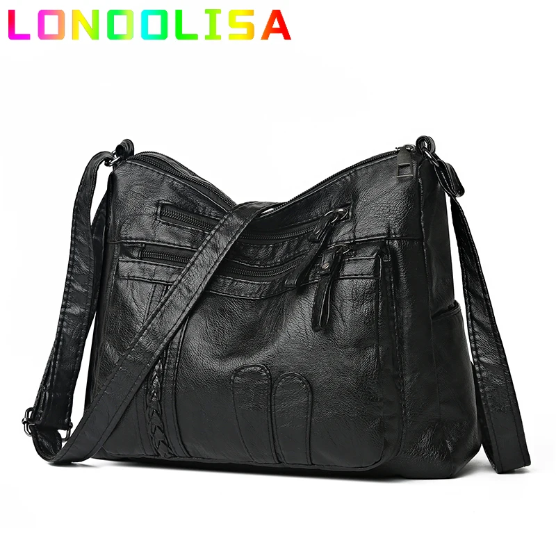 

High Quality Women's Casual Handbags and Purses Retro Designer Shoulder Crossbody Bags 2022 Soft Pu Leather Feminina Sac A Main