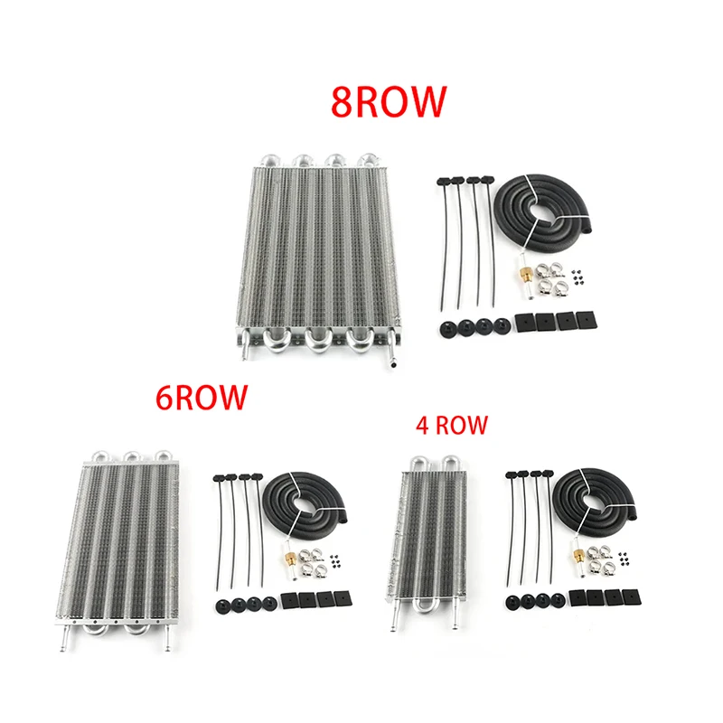 Aluminum Radiator Oil Cooler Kit Aluminum Radiator Kit Oil Cooler Aluminum Transmission Oil Cooler 4Row 6Row 8Row Automatic Stacked Plate Radiator