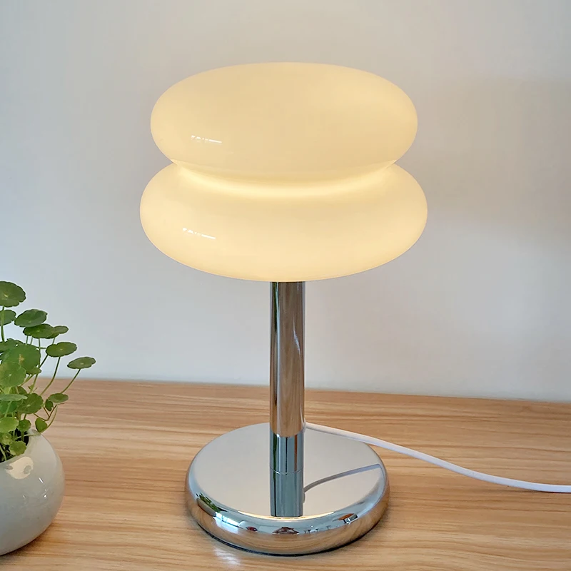 Description Picture 6 of itemModern Glass desk Lamp USB Tricolor Dimming&warm Light Plug Living Room Bedroom Ambient Light Bedroom Bedside Table Lamp