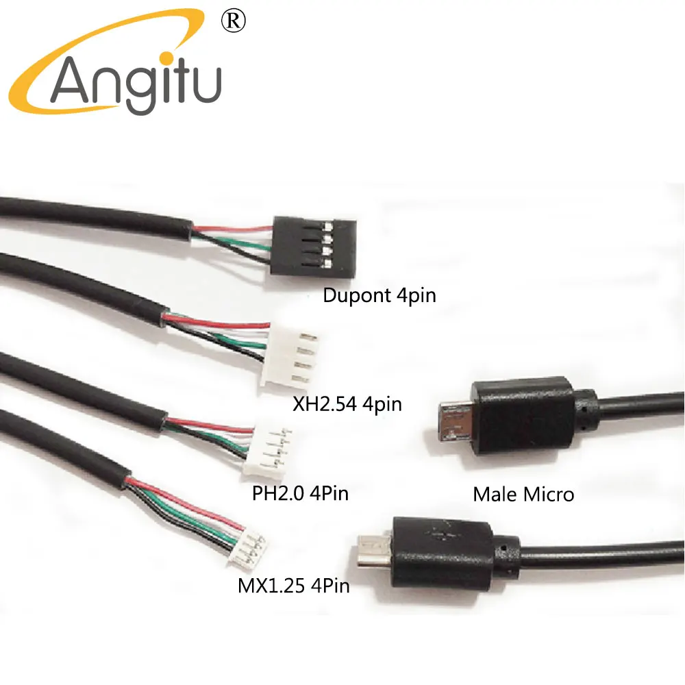 

Адаптер Angitu 30 см Micro Male к Dupont2.54/XH2.54/PH2.0/MX1.25 4-контактный кабель для сенсорного экрана