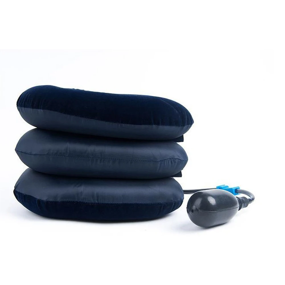Inflatable Neck Pillow Relief Tractor Air Cervical Traction 3 Tubes Cervical Spine Massager Stress Relief for Home Office