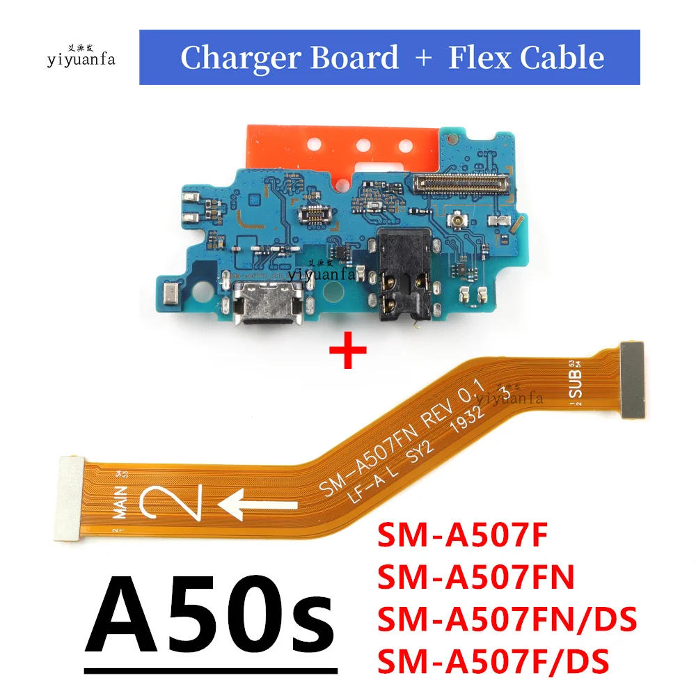 Для Samsung Galaxy A50s A507F A507FN SM-A507F/DS USB Micro Зарядное устройство Док-станция коннектор микрофон материнская плата гибкий кабель