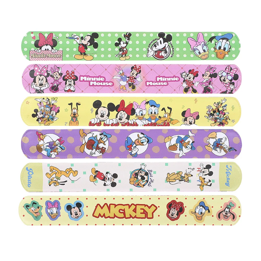Mickey Slap Bracelets 12/24/36pcs Mickey Slap Bracelets Party Favors Minnie Bracelets Birthday Party Gifts Baby Shower Decorations Snap Band for Kids