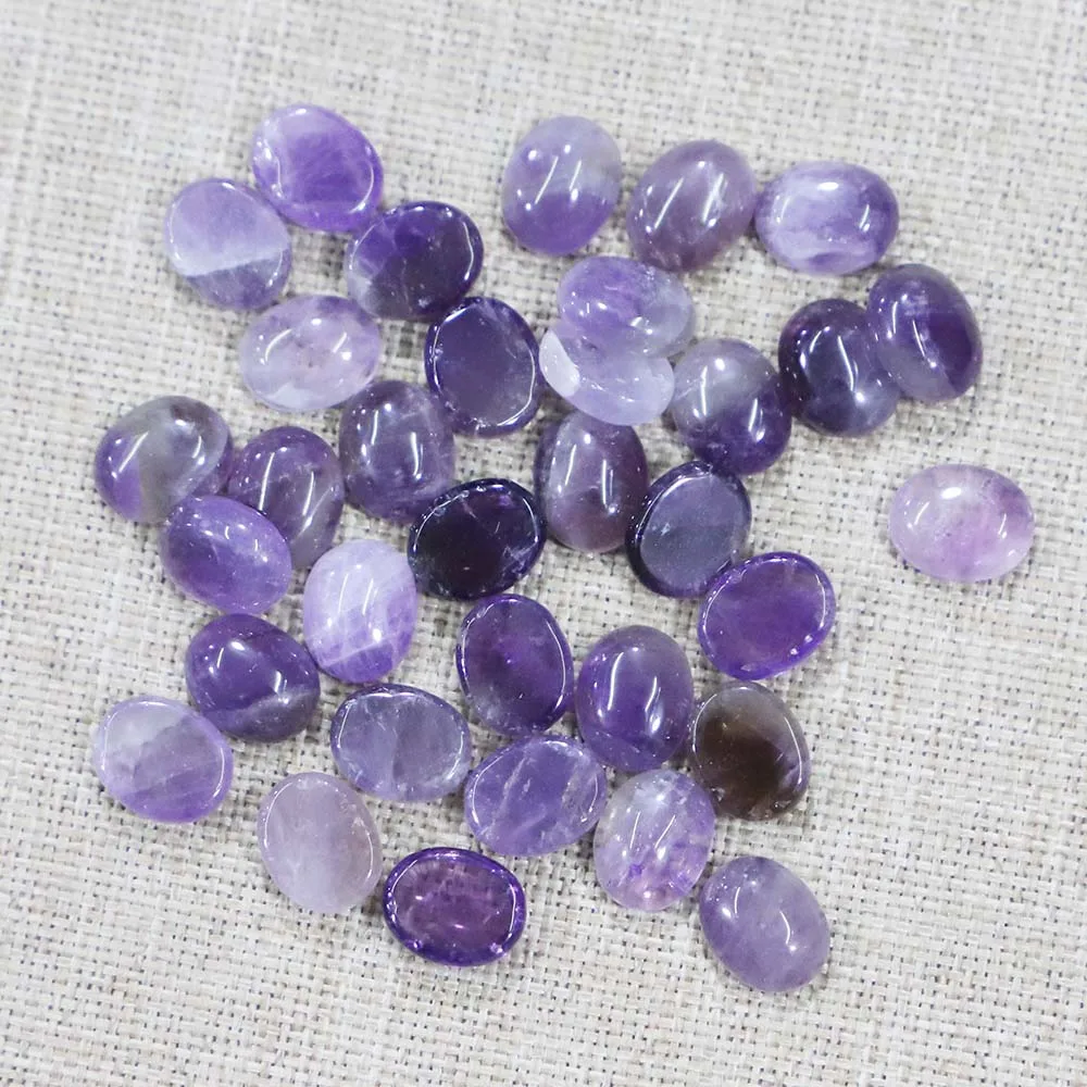 Natural Stone Agate 8* 10mm Oval Cabochon Ring Face Necklace Bracelet Ear Studs Making Jewelry Accessories Gift Wholesale 100Pcs