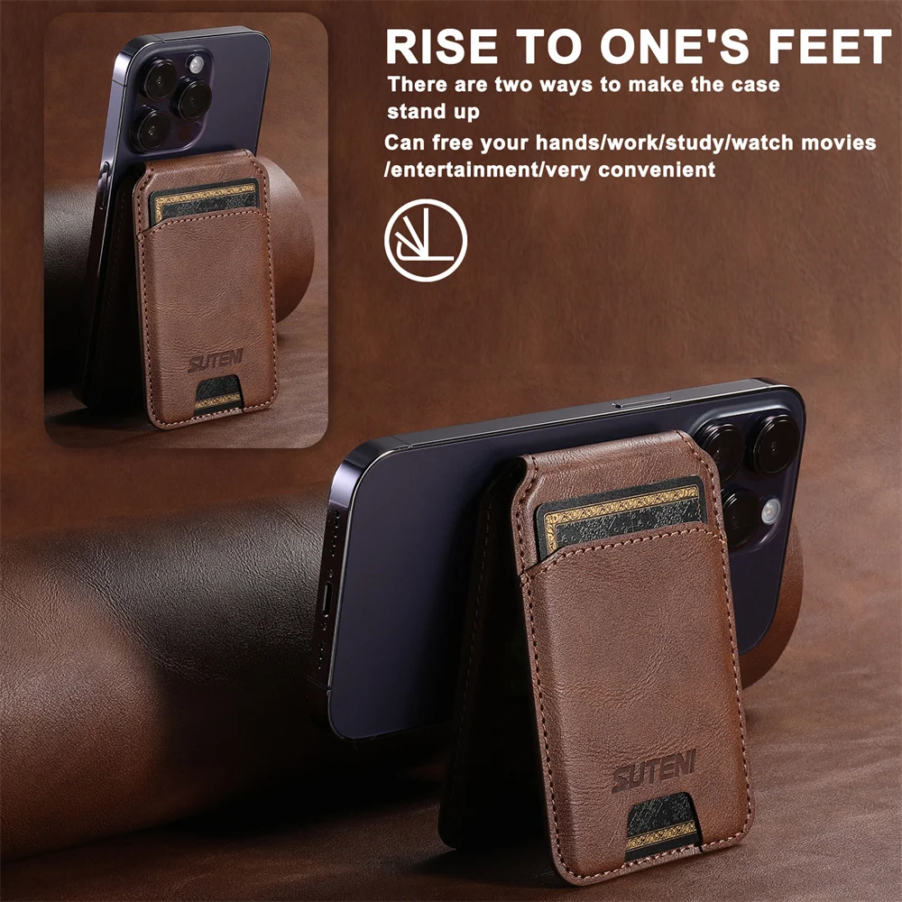 Elegant Magnetic Leather Wallet with Flip Slot Card Holder
