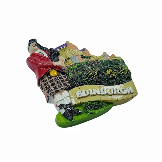 Calamita 3D Per Frigorifero Edimburgo Scozia - Souvenir Da Viaggio In Resina, Decorazione Magnetica Handmade