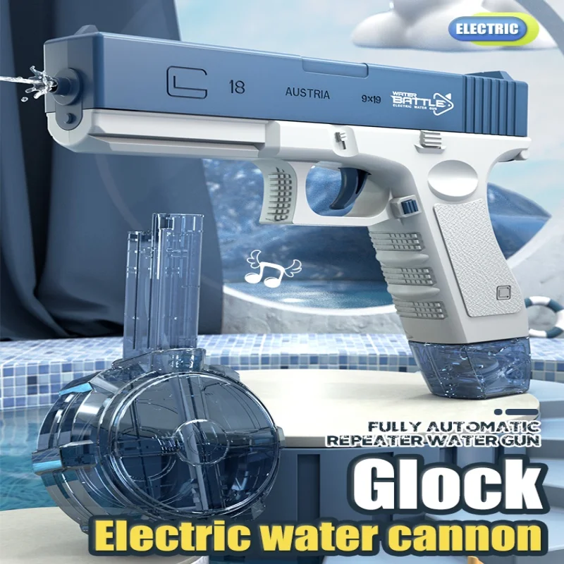 2024 New Glock Drum Edition Electric Water Gun Automatic Children Beach Water Gun Toys Parent-child Outdoor Toys 2