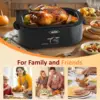 Quart Roasting Oven with Self-Basting Lid Removable Pan,Turkey Roaster Oven with 150 to 450F Temperature Control Cool-Touch Hand 6