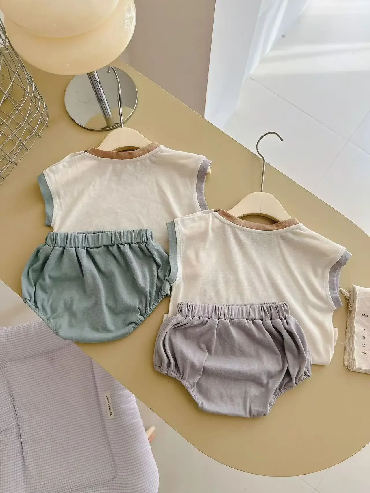 Description Picture 3 of itemKorean Version Ins Children's Cartoon Pattern Vest Sleeveless Set Jumpsuit Summer 2-piece Set Refreshing Breathable Cotton Cover