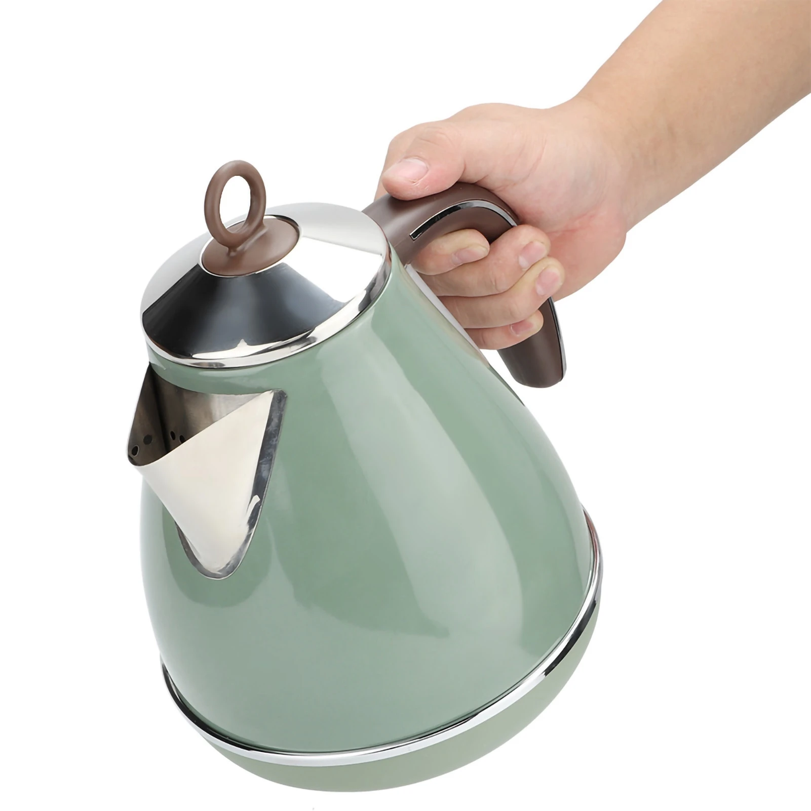 220V-240V 1700ml Stainless Steel Electric Kettle Household Retro Style Tea Water Boiling Pot EU Plug 220V‑240V 3