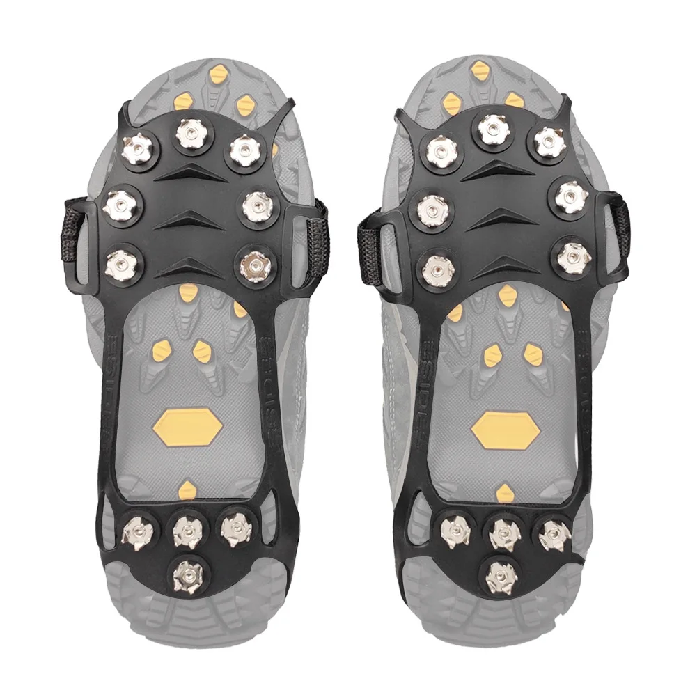 

Outdoor Skates 11-tooth Snow Crampons Mountaineering Ice Surface Non-slip Stainless Steel Rubber Shoe Cover New