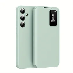 Elegant Multifunctional Flip Phone Case with Comfortable Touch and Lightweight Design - Galaxy S23 Ultra (Green)