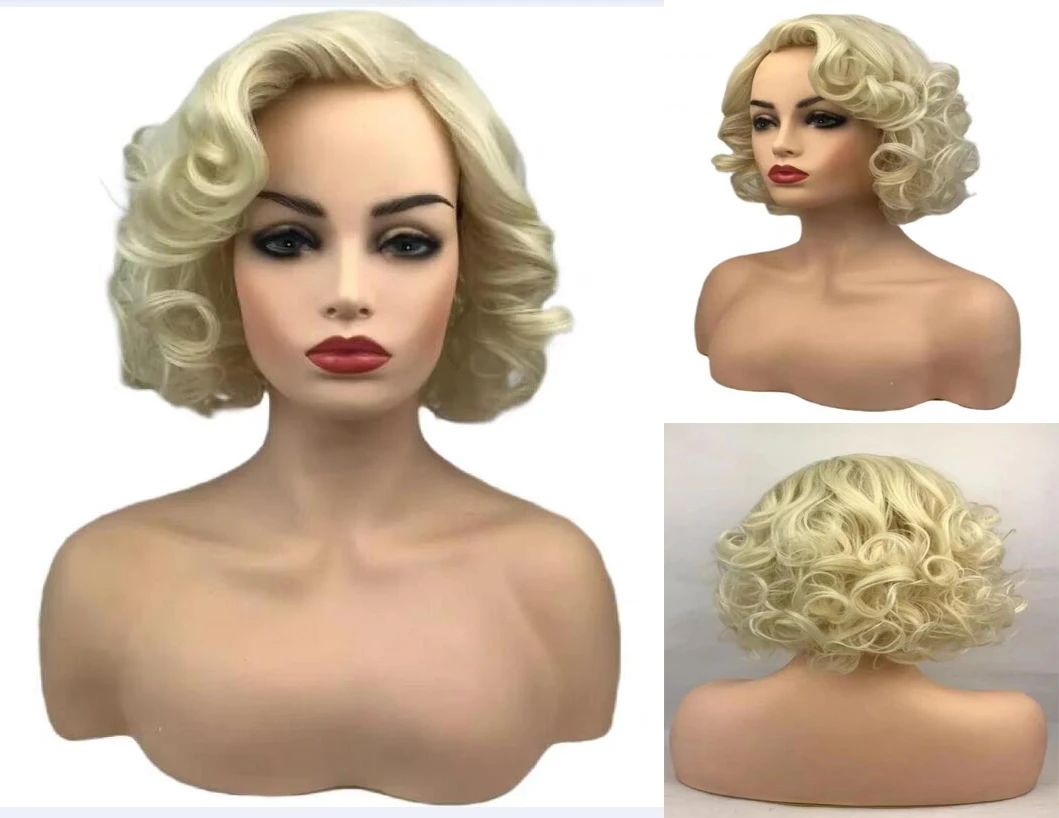 

Женское короткое светлое кудрявое платье Харадзюку с эффектом омбре, Женский костюм для косплея на Хэллоуин, Искусственные парики