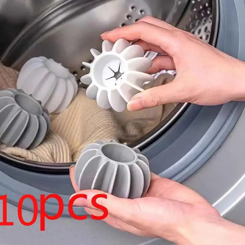 10pcs Laundry Ball Reusable Silicone Clothes Hair Cleaning Tools Pet Hair Remover Washing Machine Cat Hair Catcher Laundry Ball