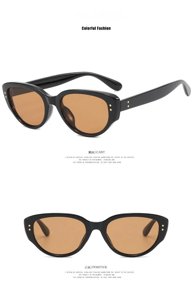 Women’s Cat Eye Sunglasses Black And White Retro Style Uv Protection_voghion.com