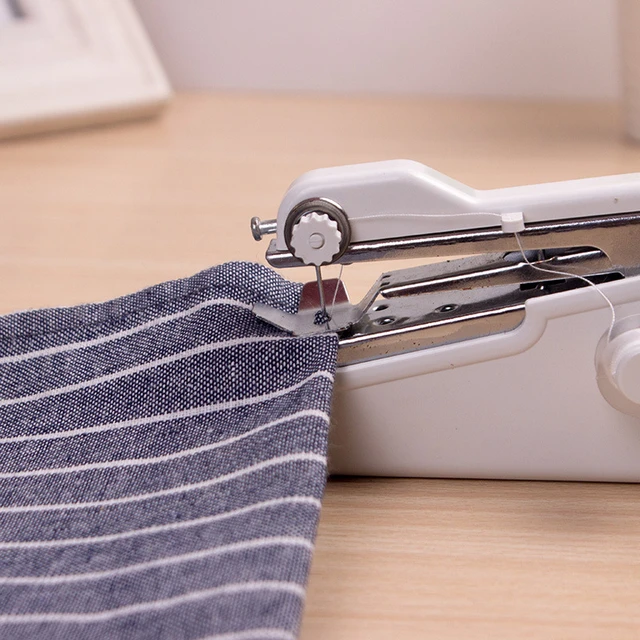 Mini Portable Hand Sewing Machine Quick Handy Stitch Sew Needlework  Cordless Clothes Fabrics Home DIY Electric Sewing Machine - AliExpress