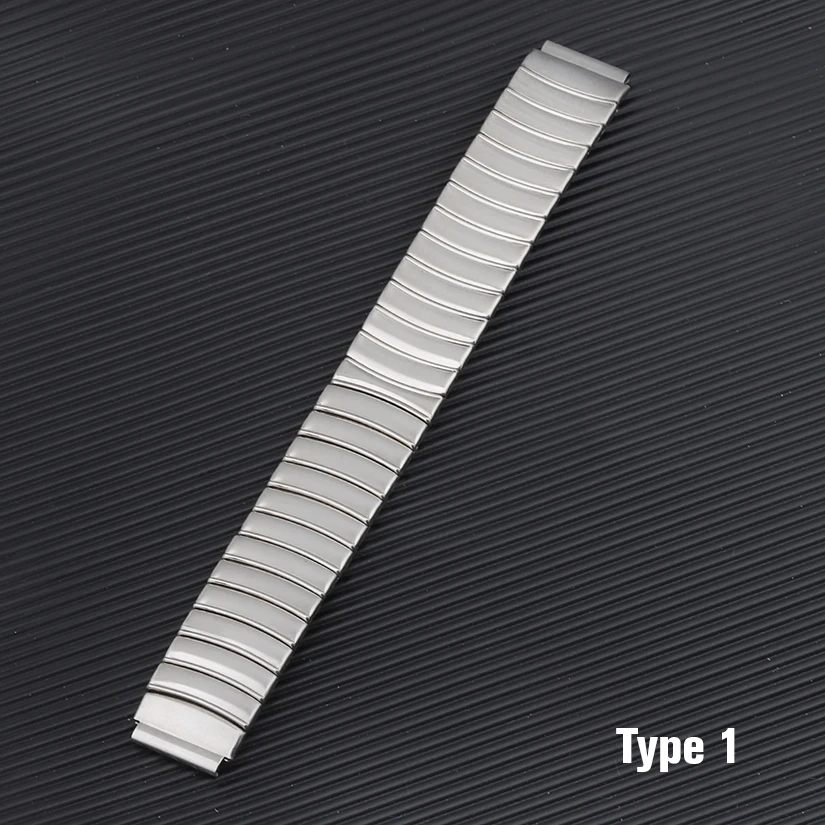 Silver Stainless Steel Stretch Expansion Watch Band Bracelet – Unisex Metal Elastic Strap