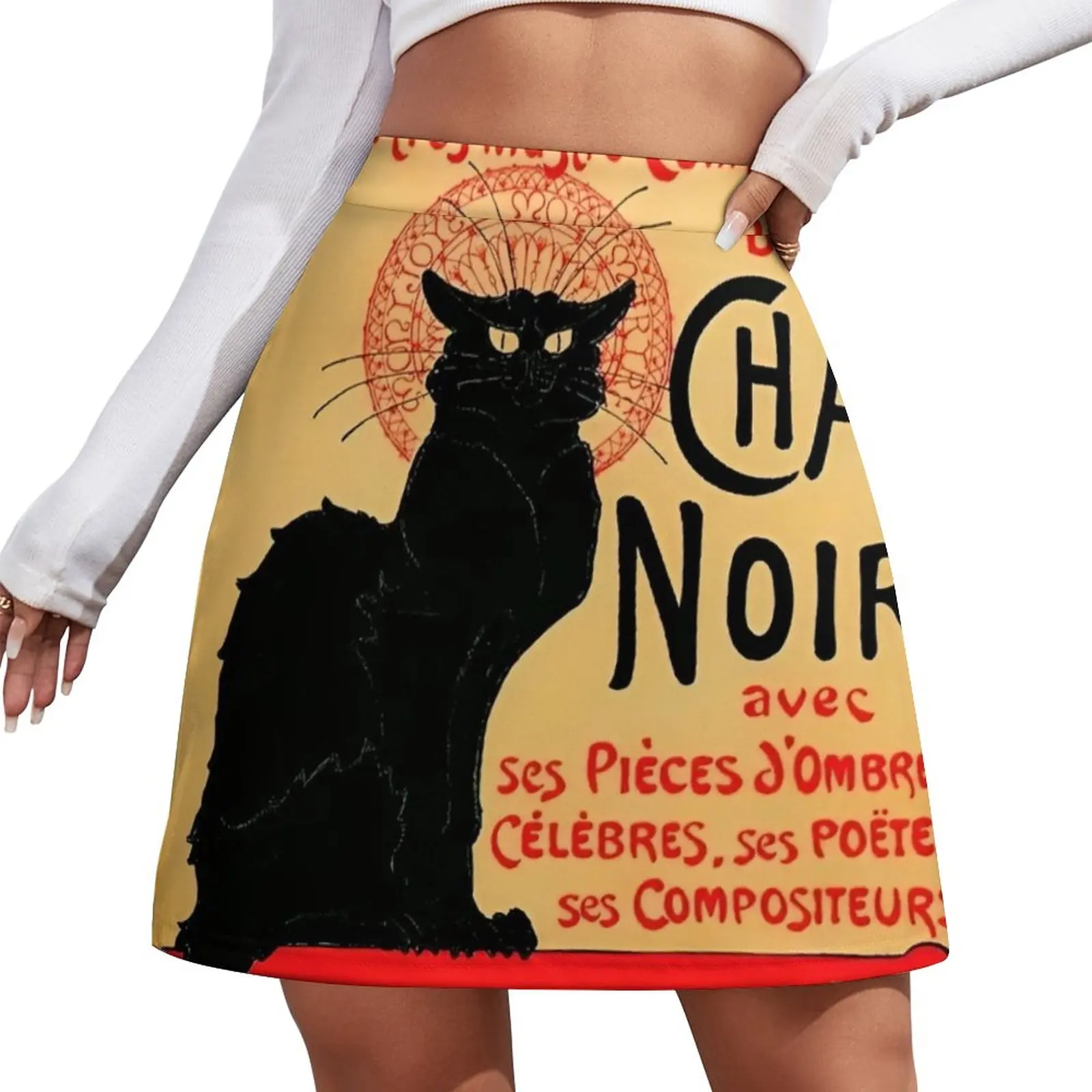 Vintage Le Chat Noir Francia Pubblicità Minigonna Gonna Stile Coreano Estate Abbigliamento Donna Skorts Per Le Donne
