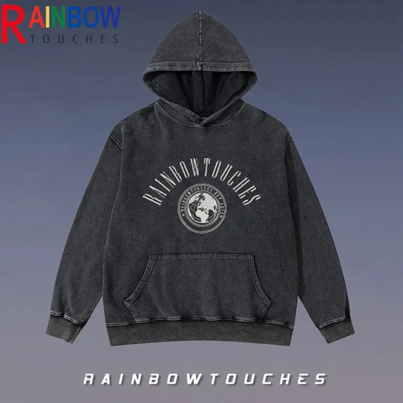 Худи мужское с вышивкой в стиле ретро унисекс | Мужская одежда