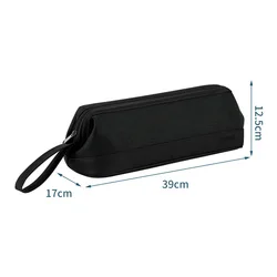 Portable PU Leather Hair Dryer Carrying Case - Waterproof and Dustproof Travel Organizer (Black-B)